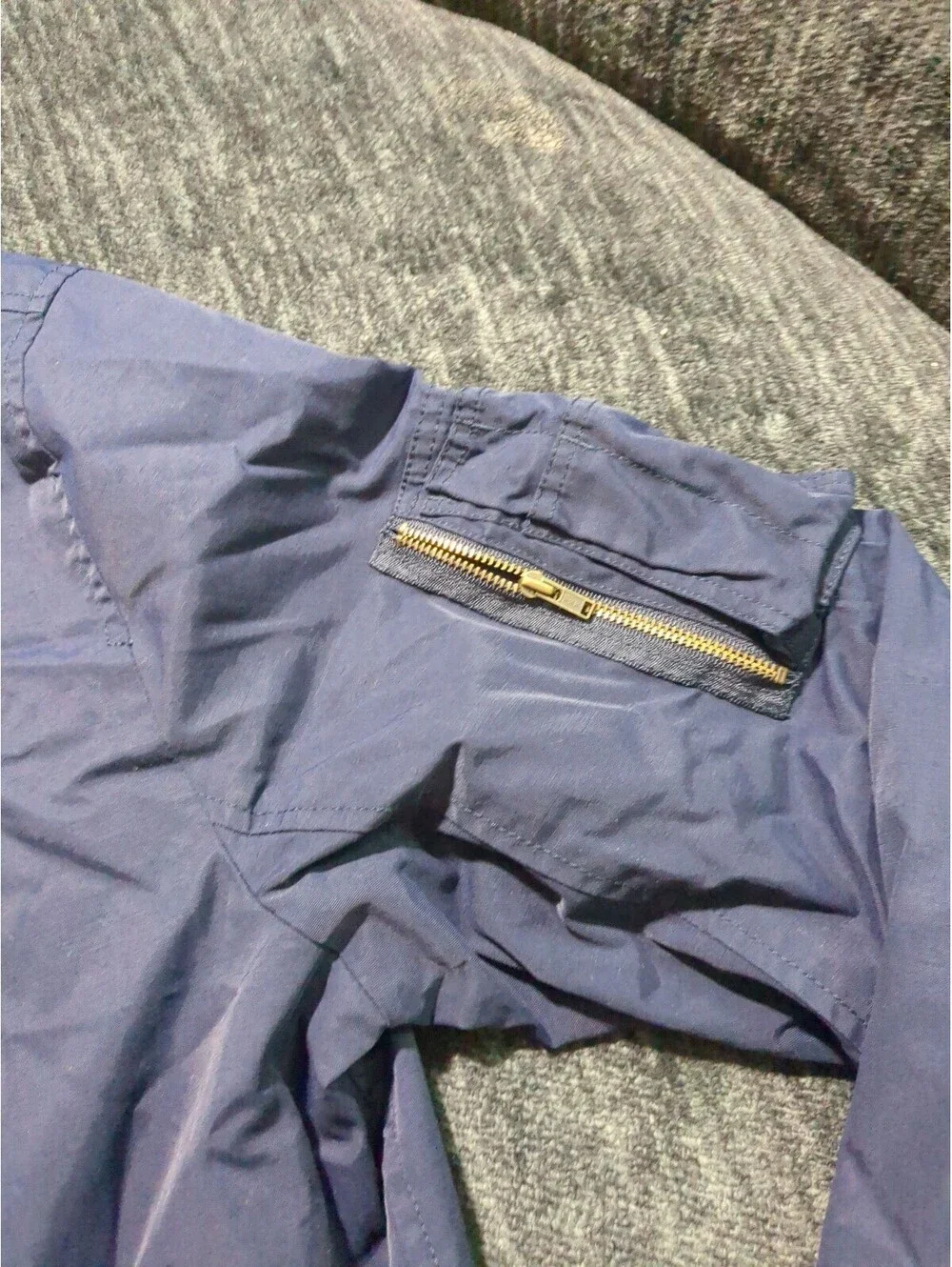 J.Crew Authentic Outerwear Men's Bomber Jacket Navy Blue Gold Zip Flight Size M
